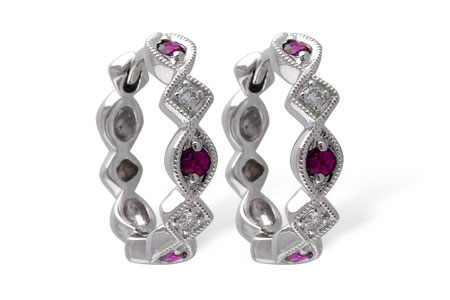 A001-36823: EARRINGS .20 RUBY .25 TGW