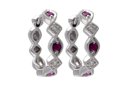 A001-36823: EARRINGS .20 RUBY .25 TGW