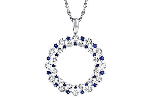 A273-23187: NECKLACE .43 TW SAPP .56 TGW