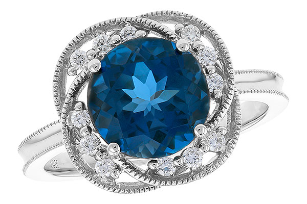 A274-12350: LDS RG 2.90 LONDON BLUE TOPAZ 3.05 TGW (9MM LBT)