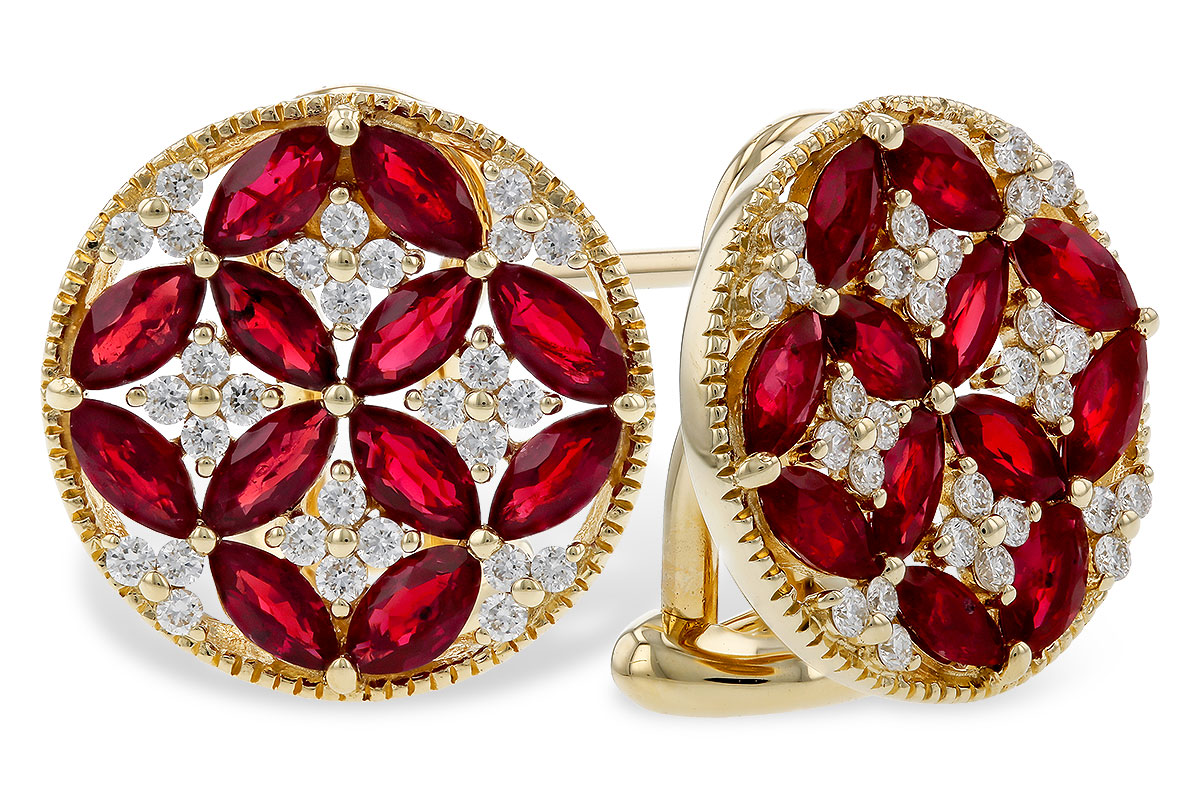 A275-01450: EARRINGS 2.07 TW RUBY 2.37 TGW