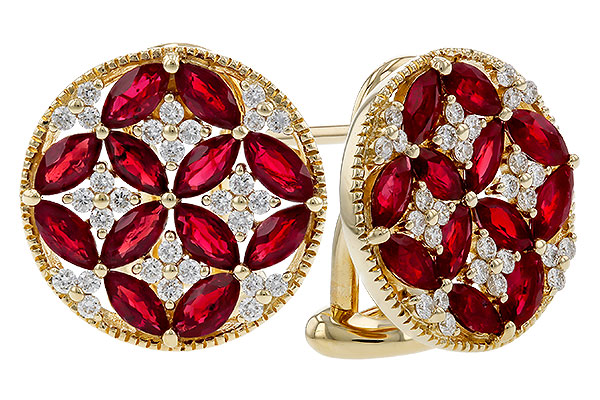 A275-01450: EARRINGS 2.07 TW RUBY 2.37 TGW