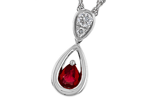 A275-03223: NECKLACE .20 RUBY .26 TGW (4x3 RUBY)