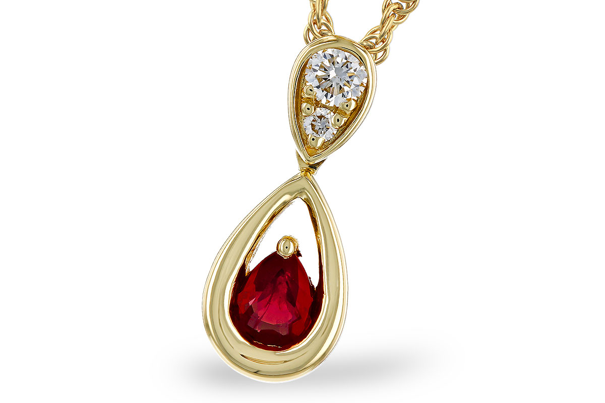 A275-03223: NECKLACE .20 RUBY .26 TGW (4x3 RUBY)