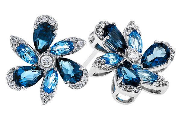 A275-04114: EARRINGS 3.37 BLUE TOPAZ 3.64 TGW