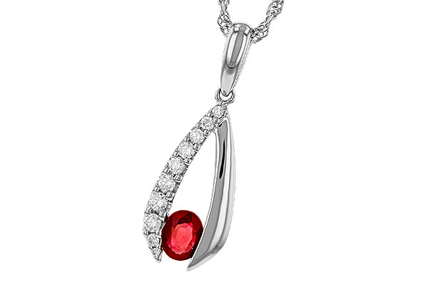 A275-05087: NECKLACE .34 RUBY .50 TGW (5x4 RUBY)