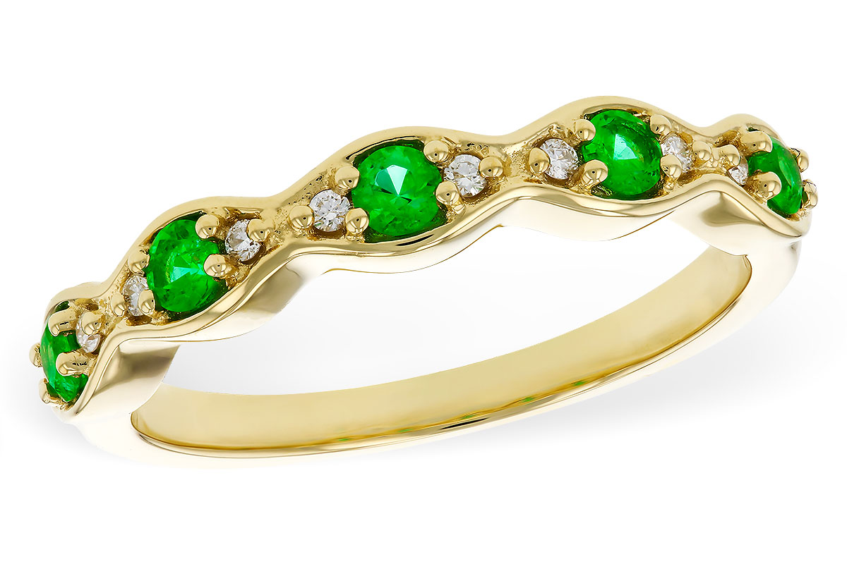 A275-08650: LDS WED RG .21 TW EMERALD .27 TGW