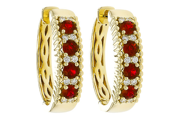 A275-08705: EARRINGS .54 TW RUBY .66 TGW