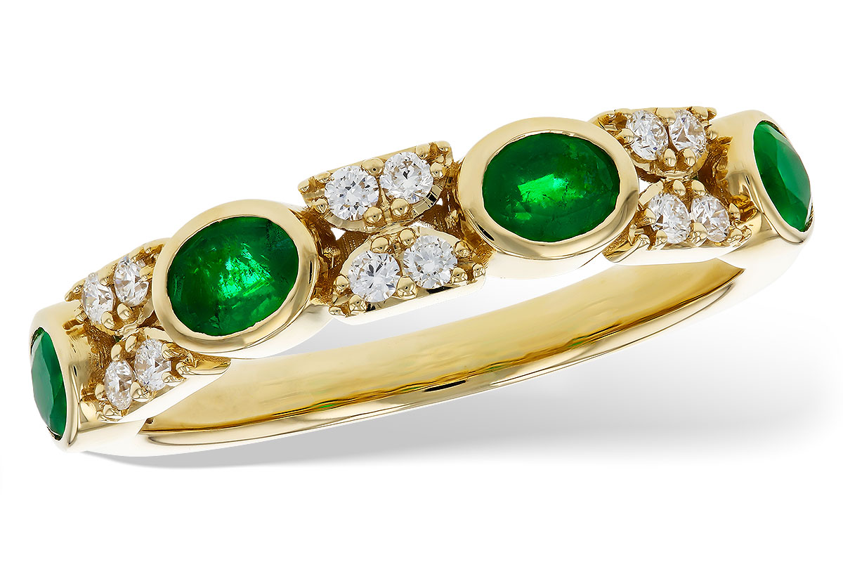 A275-91432: LDS WED RG .54 TW EMERALD .68 TGW