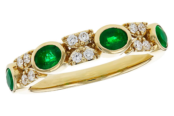 A275-91432: LDS WED RG .54 TW EMERALD .68 TGW