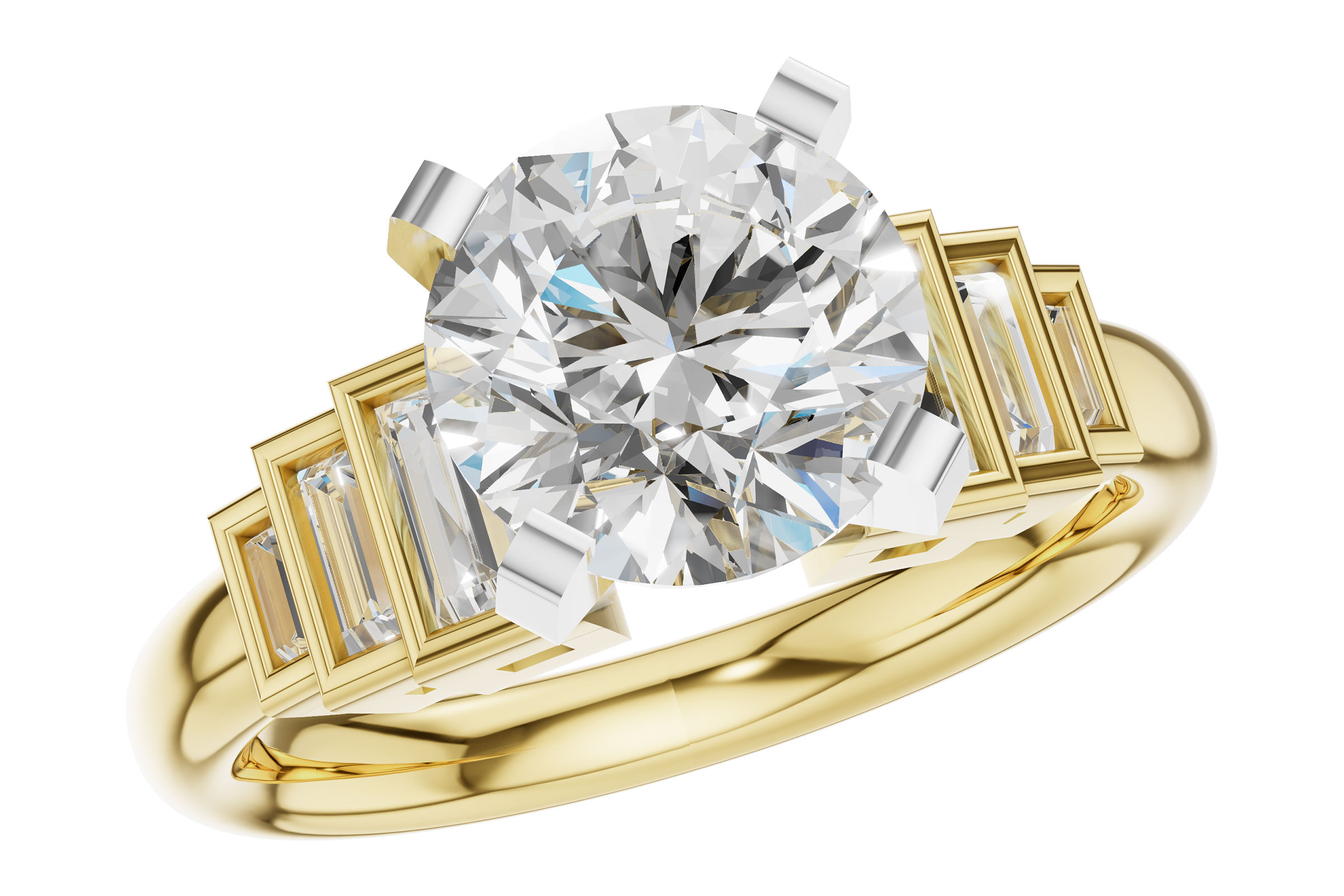 A275-92287: LDS SEMI DIA RG .26 TW BAGUETTES