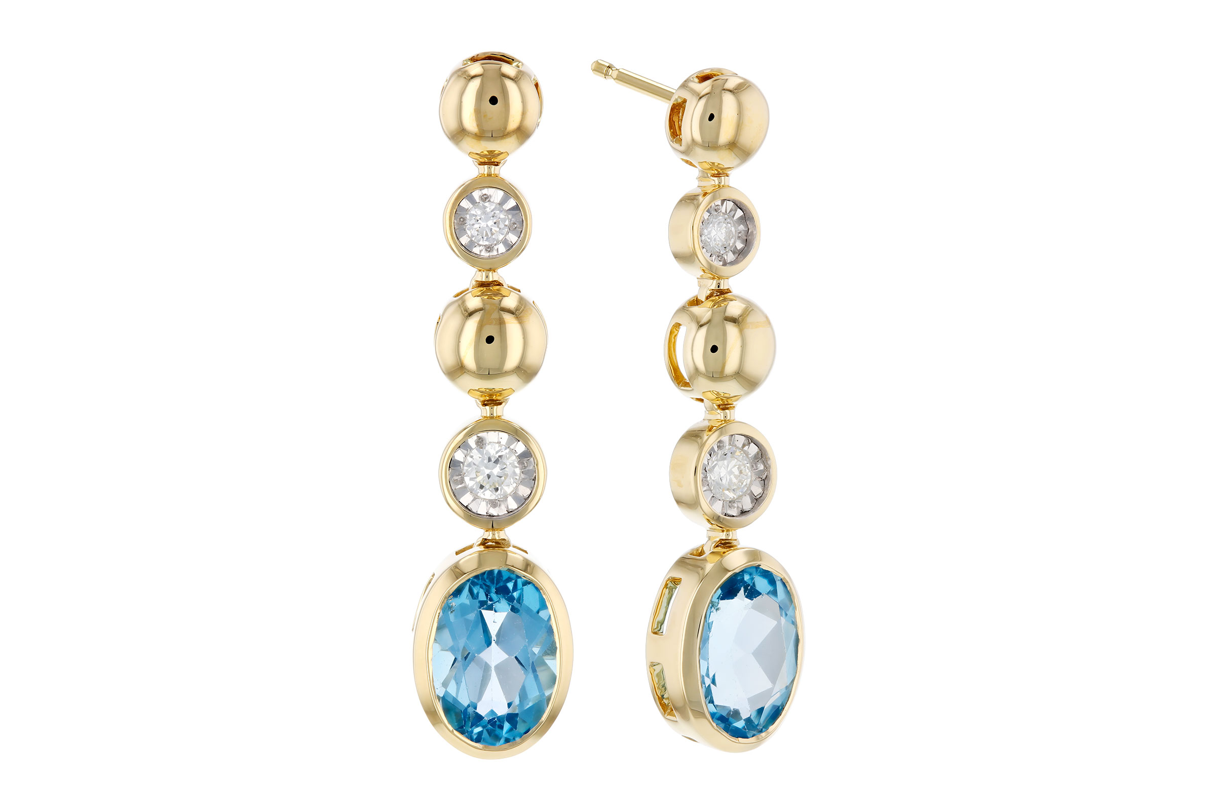 A275-92341: EARRINGS 1.66 TW BLUE TOPAZ 1.76 TGW