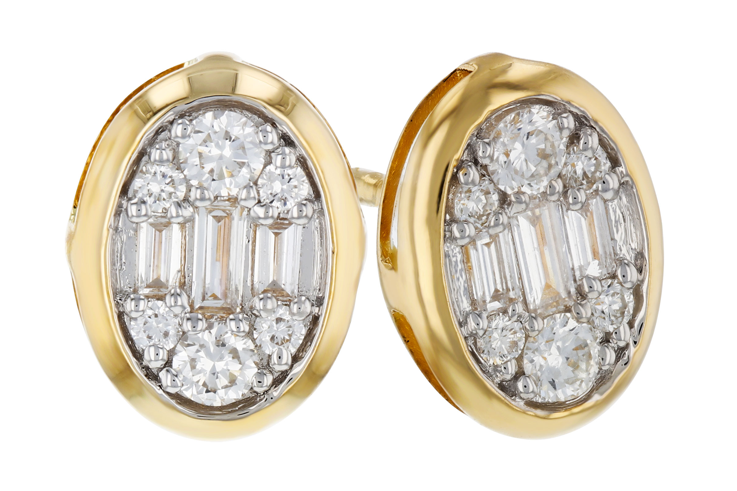 A275-93250: EARRINGS .08 TW BAGUETTE .24 TW