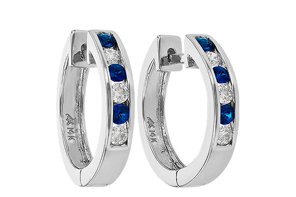 B001-39559: EARRINGS .29 SAPP .50 TGW