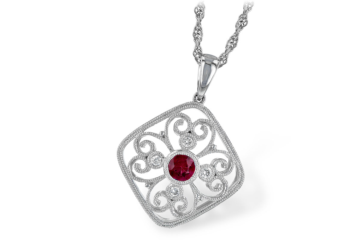 B186-84141: NECKLACE .28 RUBY .34 TGW