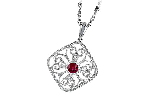 B186-84141: NECKLACE .28 RUBY .34 TGW