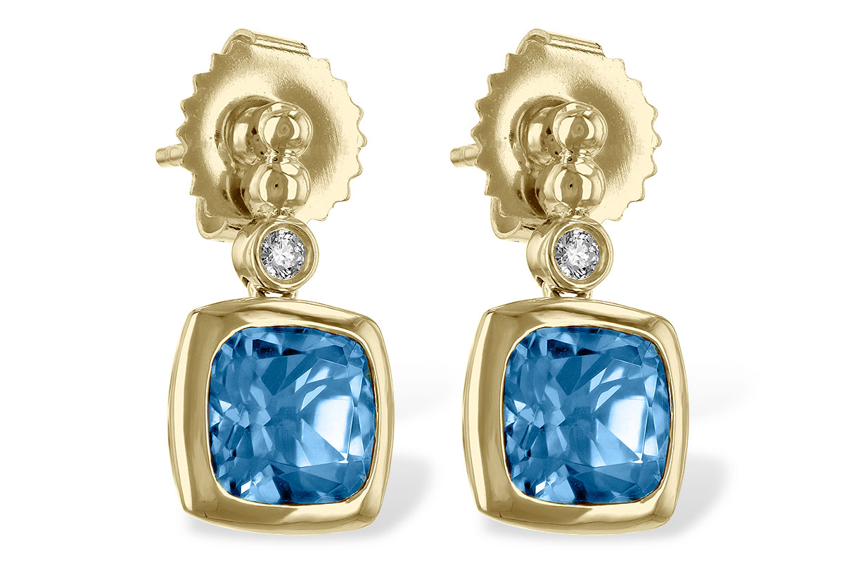 B189-59578: EARR 1.76 BLUE TOPAZ 1.80 TGW