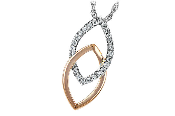 B189-62350: NECKLACE .20 TW (ROSE & WG)