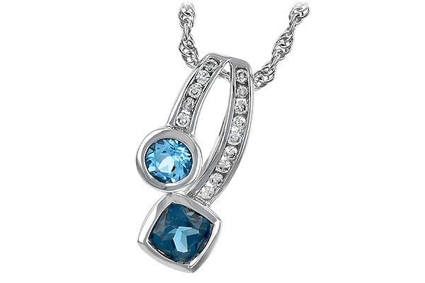 B189-63259: NECKLACE .91 TW BLUE TOPAZ 1.04 TGW