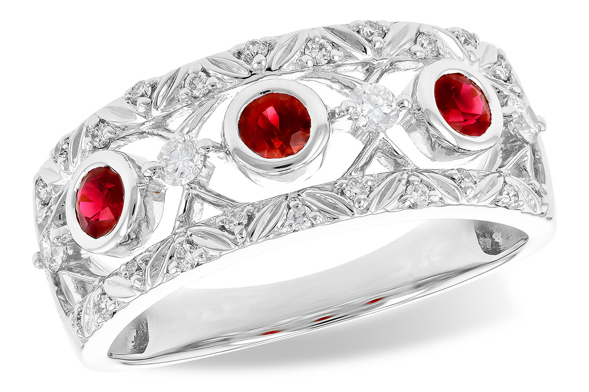 B273-25032: LDS WED RG .40 RUBY .63 TGW