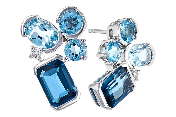 B273-25059: EARR 4.15 BLUE TOPAZ TW 4.19 TGW