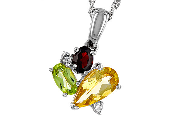 B275-03214: NECKLACE .79 SEMI PREC (CIT,PER,GAR) .82 TGW
