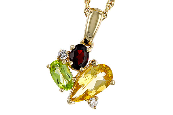 B275-03214: NECKLACE .79 SEMI PREC (CIT,PER,GAR) .82 TGW
