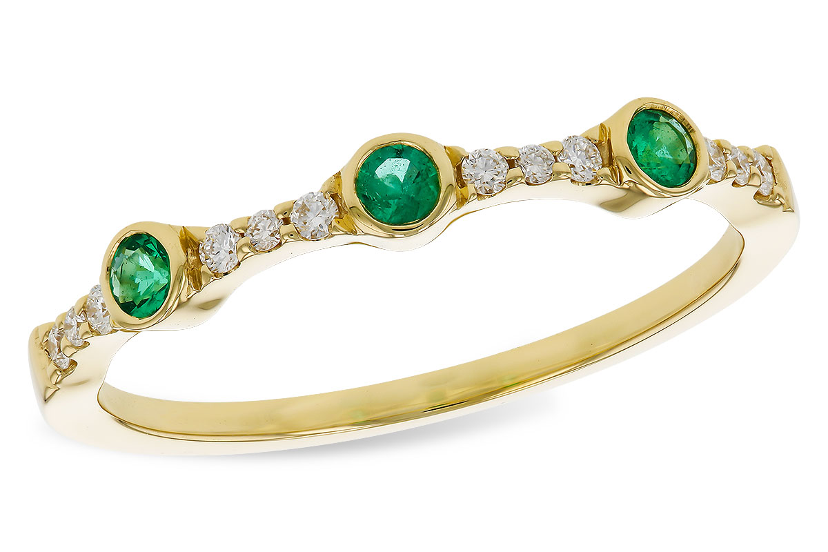 B275-03223: LDS WED RG .11 EMERALD .20 TGW