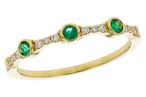 B275-03223: LDS WED RG .11 EMERALD .20 TGW