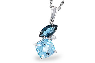 B275-04096: NECKLACE 2.37 TW BLUE TOPAZ 2.40 TGW