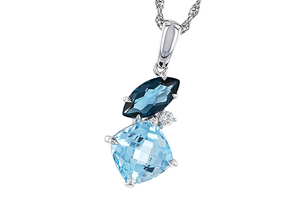 B275-04096: NECKLACE 2.37 TW BLUE TOPAZ 2.40 TGW