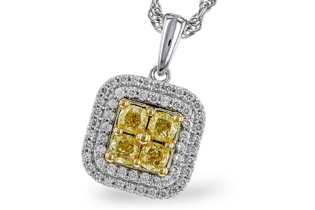 B275-04123: NECK .52 FANCY YELLOW DIAMONDS .72 TW