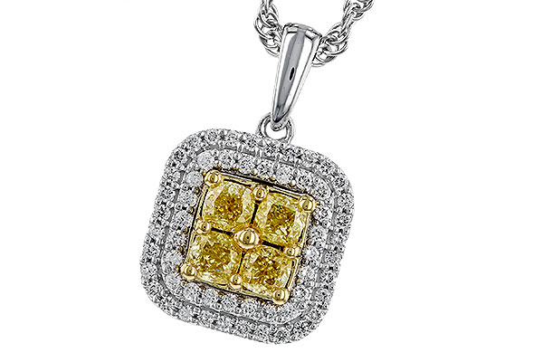 B275-04123: NECK .52 FANCY YELLOW DIAMONDS .72 TW