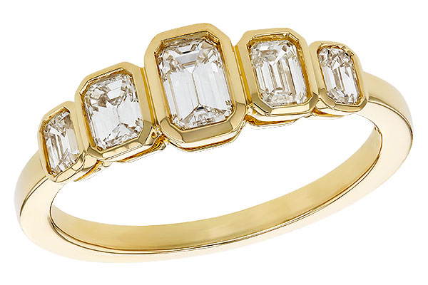 B275-08696: LDS DIA WED RG .90 TW EMERALD CUTS