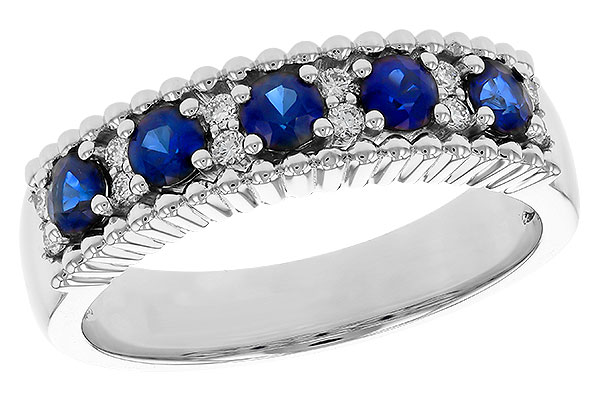 B275-08705: LDS WED RG .64 TW SAPPHIRE .76 TGW