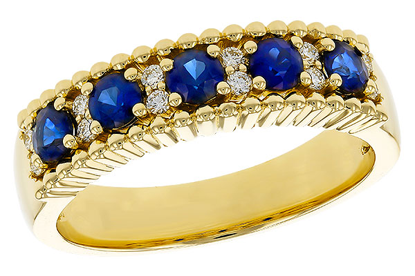 B275-08705: LDS WED RG .64 TW SAPPHIRE .76 TGW