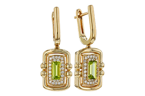 B275-91414: EARRINGS .71 TW PERIDOT .88 TGW (6x3MM PER)