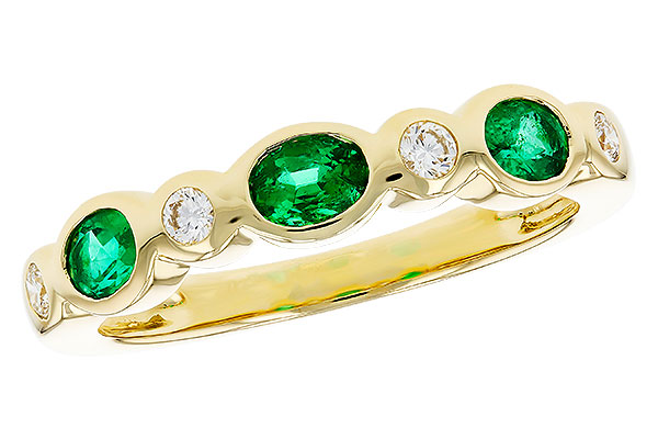 B275-91432: LDS WED RG .43 EMERALD .56 TGW