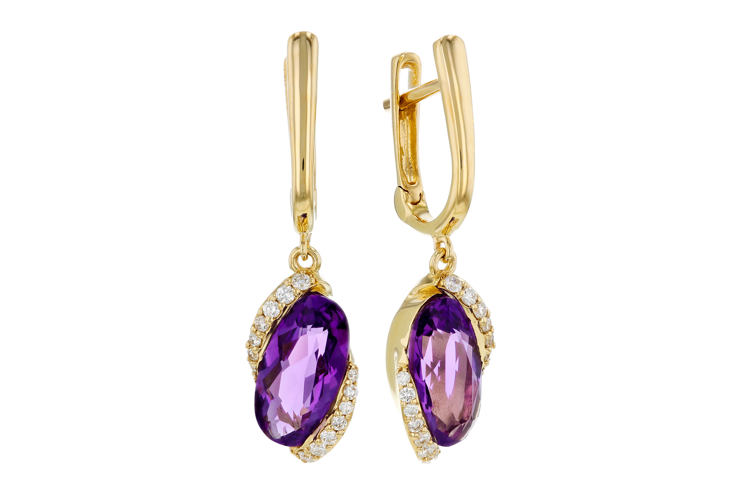 B275-93223: EARRINGS 2.14 TW AMETHYST 2.26 TGW (10x5MM AMY)