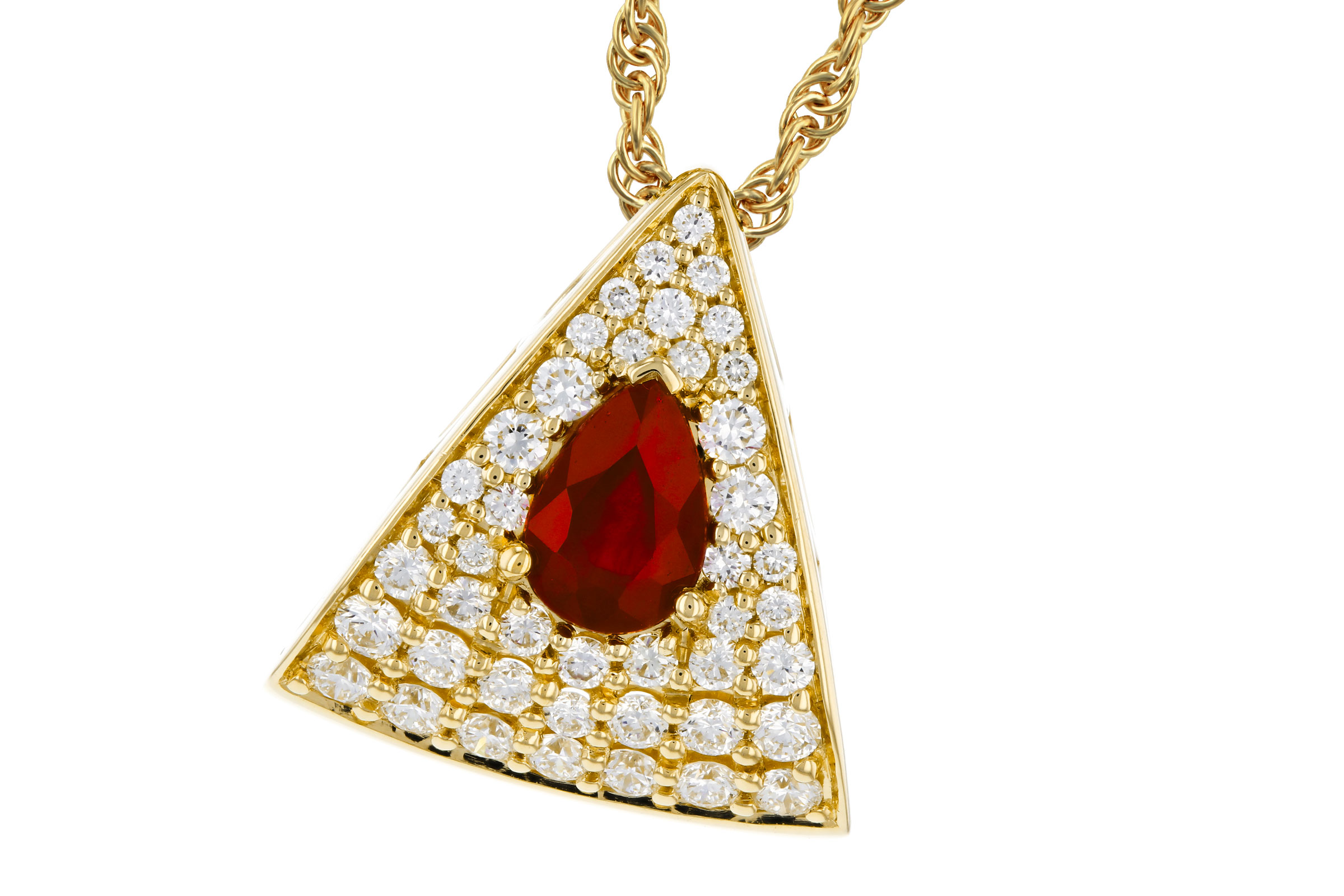 B275-93259: NECKLACE .46 RUBY .80 TGW (6x4MM RU)