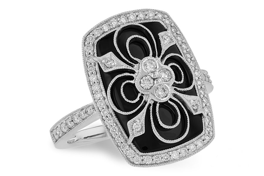 C000-50505: LDS ONYX & DIA RG .44 TW