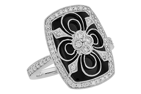 C000-50505: LDS ONYX & DIA RG .44 TW