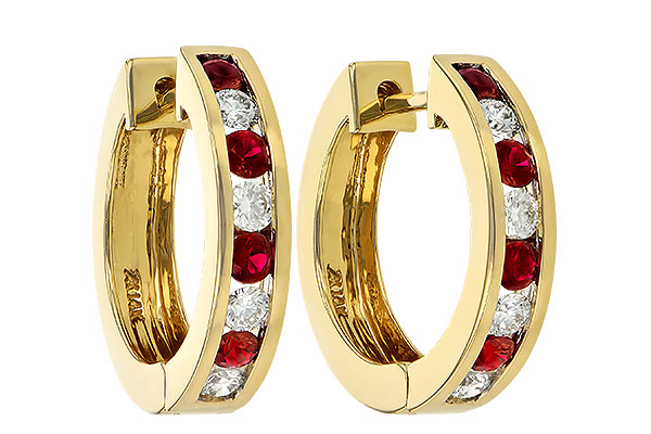 C001-39550: EARRINGS .59 RUBY 1.02 TGW