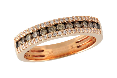 C187-75932: LDS WED RG .33 BROWN DIAS .49 TW