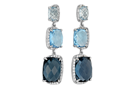 C188-70505: EARR 12.37 BLUE TOPAZ 12.66 TGW