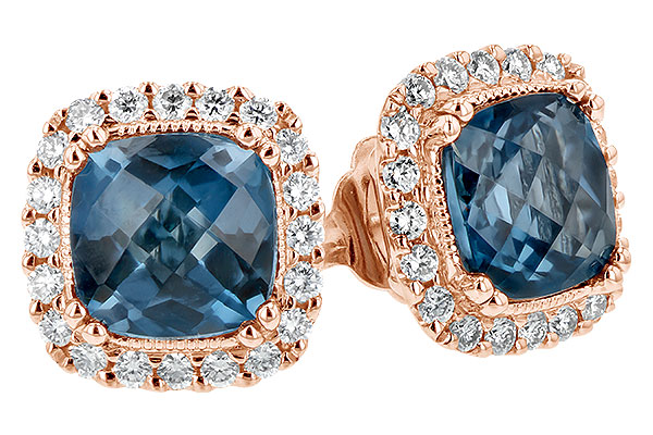 C189-55932: EARR 2.14 LONDON BLUE TOPAZ 2.40 TGW (6MM LBT)