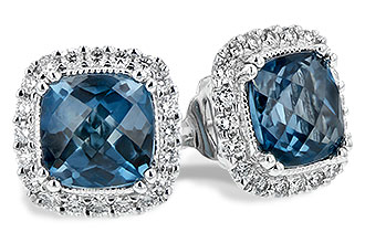 C189-55932: EARR 2.14 LONDON BLUE TOPAZ 2.40 TGW (6MM LBT)