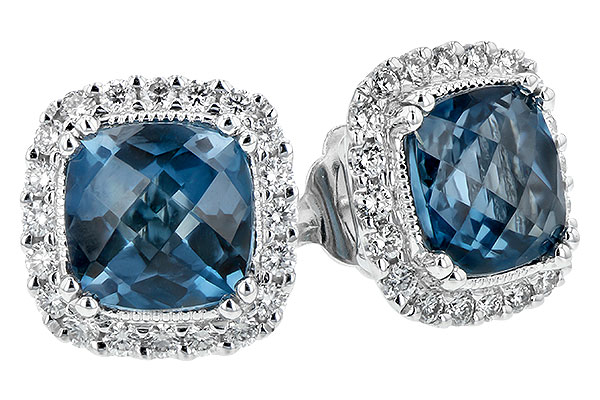 C189-55932: EARR 2.14 LONDON BLUE TOPAZ 2.40 TGW (6MM LBT)