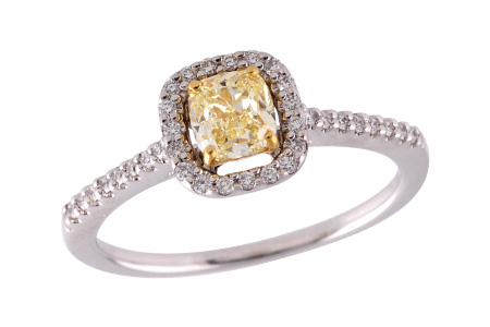 C273-18668: LDR .77 FANCY LGT YELL DIA .95 TW (GIA1279297180)
