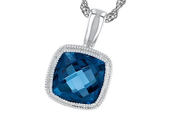 C274-14096: NECKLACE 1.10 CT LONDON BLUE TOPAZ